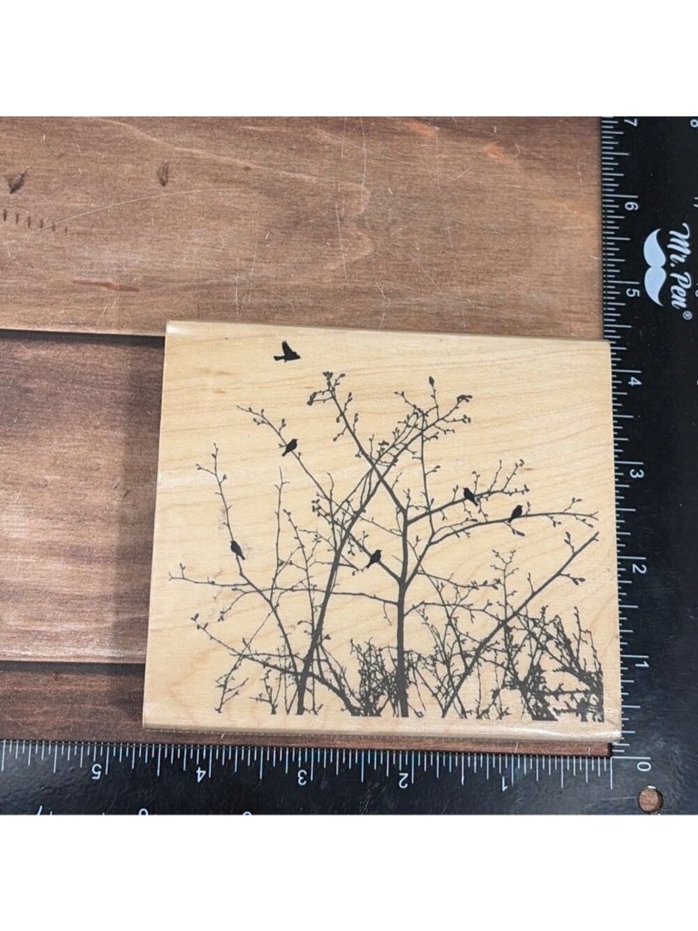 Penny Black Winter Ledge 4271L Wood Mounted Rubber Stamp Birds Branches Nature S